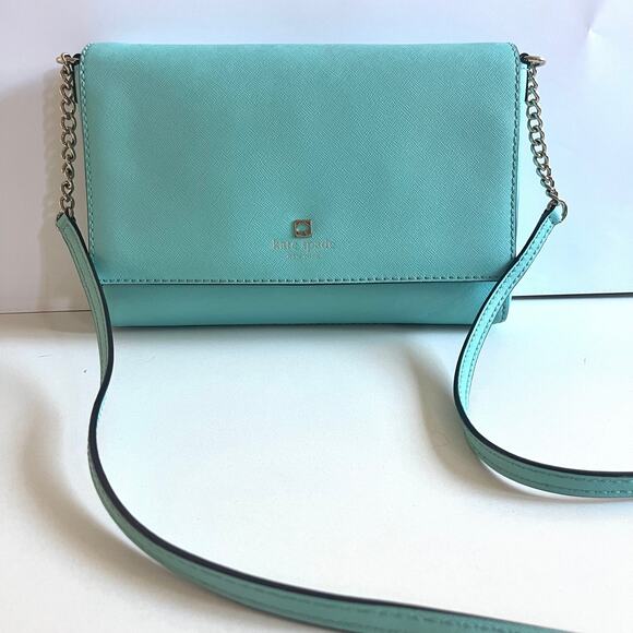 KATE SPADE Charlotte Street Alex Leather Crossbody, Blue Aqua - Picture 6 of 13